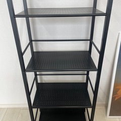 4段　フリーラック　棚　シェルフ　黒　中古品　の画像