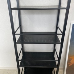 4段　フリーラック　棚　シェルフ　黒　中古品　の画像