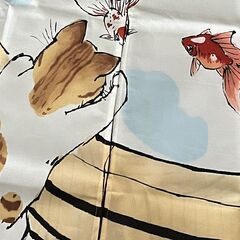 幅９０㎝　長さ１８０㎝　大判　猫　ねこ　暖簾　のれん　間仕切り　カーテン　未使用の画像