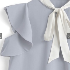 【GRL】【新品未使用】2Wayラッフルスリーブボウタイブラウの画像
