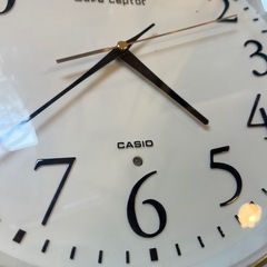 中古品 CASIO　ウェーブセプター　壁掛け時計　 電波時計　アイボリー カシオの画像