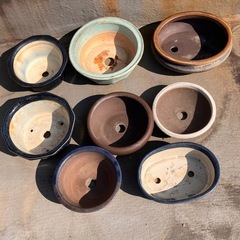 盆栽鉢、8鉢、植木鉢、盆栽、陶器、中古品、の画像