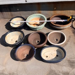 盆栽鉢、8鉢、植木鉢、盆栽、陶器、中古品、の画像