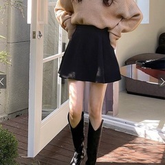 【GRL】【新品未使用】インパン裏地付きコルセット風フレアミニスカートの画像