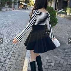 【GRL】【新品未使用】インパン裏地付きコルセット風フレアミニスカートの画像