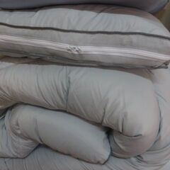  ※取引中/売約済***********　　未使用/新品　訳あり特価　布団セット ダブル 【全部洗える】 三層敷布団 抗菌 防臭 枕 掛敷ふとん 収納ケース カバー付 洗える ホワイト の画像
