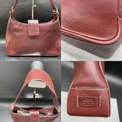 J306美品 OLD COACH オールドコーチ ワンショルダーバッグ 7789 ワインレッド COACH レディースバッグ　ハンドバッグの画像