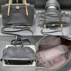 O293　美品 COACH コーチ ドリーマー サッチェル 2way レザー ショルダーバッグ ハンドバッグ レディース 本革　ブラック　黒色の画像