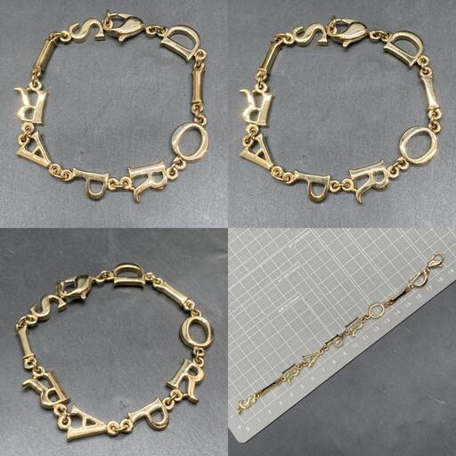 美品 Christian Dior ディオール Chrisロゴ ブレスレット Christian Dior クリスチャンディオール ブレスレット リボン