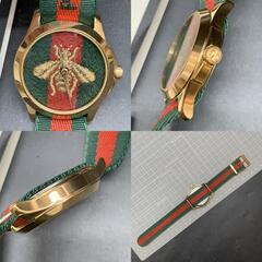 Z252★★不動？★★GUCCI クォーツ腕時計 Gタイムレス 男女兼用ユニセックス 126.4 timeless ハチ 蜂 ビー 不動の画像