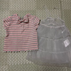 女の子Tシャツ、ワンピース90の画像