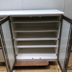 ニトリ ポスティア 135 WH カウンター キッチン収納 食器棚 コンセント付き 引き出し収納 ホワイト　【糸島市内 送料無料】88252-2-005の画像