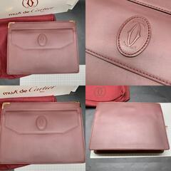 Z297Cartier マスト ドゥ カルティエ クラッチバッグ バッグ ボルドー　マストライン セカンドバック　ハンドバッグ　レディースバッグ　美品　must de cartierの画像