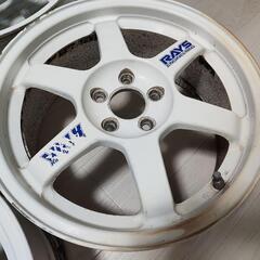 廃盤希少　RAYS レイズ TE37C ホワイト 16x7.0jj PCD100 /5H OFF+46 【直接手渡し希望＆関東は別料金で配送します】の画像