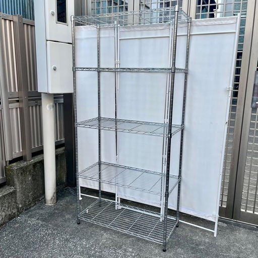 《売約済》【武蔵小山店】　スチールラック メタルラック ワイヤーラック 収納棚 5段 スチールシェルフ メタルシェルフ ワイヤーシェルフ 棚 ラック 業務用 rack shelf steel l wire