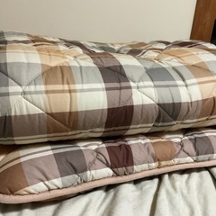 長座布団   ごろ寝布団  65✖️180✖️h6cm  茶色格子柄の画像