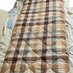 長座布団   ごろ寝布団  65✖️180✖️h6cm  茶色格子柄の画像