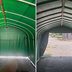 ★南栄パイプ車庫★幅3.0m奥行5.6m高さ2.3m★補強セット付★中古現状渡し★解体セルフ★の画像