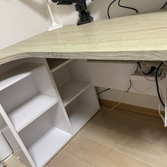 LOWYA L字デスク 100×50(70) オークホワイトの画像