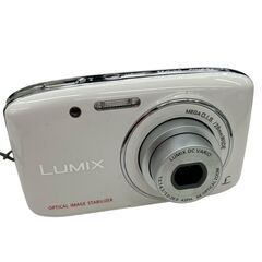 186000 現状品 Panasonic パナソニック デジタルカメラ LUMIX DMC-S2  ホワイト バッテリー付き コンパクトデジタルカメラ [241129HM080058]の画像