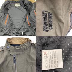 186000 現状品 POWERAGE パワーエイジ ライダースジャケット M カーキ ナイロン/牛革/ポリエステル メンズ [250325HM150450]の画像