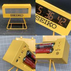 I349　SEIKO セイコー SQ815Y ミニスポーツタイマークロック 置時計 デジタル 電池式 イエロー　可動品の画像