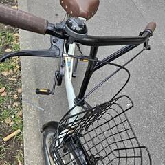 リサイクルショップどりーむ荒田店 No448　自転車　シティサイクル　20インチ　ホワイト　エコチャリNo22041Uの画像