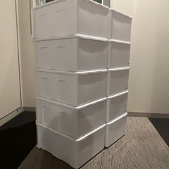 サンコープラスチック 衣装ケース、収納ケース 幅32.1×奥42.5×高20.1cm×10ヶ(現地引き渡し限定)の画像