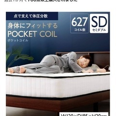 アイリスプラザ 高密度ポケットコイルマットレス セミダブルの画像