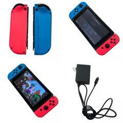 186000 ジャンク品 任天堂 ／ Nintendo ニンテンドー Nintendo Switch NINTENDO SWITCH HAC-001  ネオンブルー　ネオンレッド 付属品付き 本体 [250331HM120004]の画像