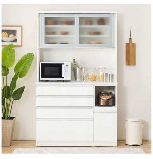 【値下げ可】ニトリ/キッチンボード/120×200×50/食器棚/白.ホワイト