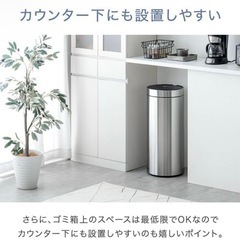 タンスのゲン ゴミ箱 45L 自動開閉【人感/振動Ｗセンサー】 ブラックの画像