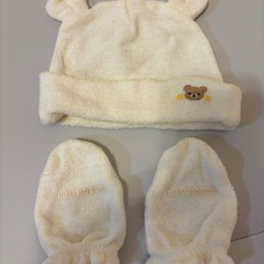 【美品】ミキハウス　新生児服帽子ミトンセットの画像