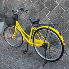 【機関良好】自転車 ママチャリ 26インチ 黄色 イエローの画像