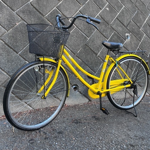 機関良好】自転車 ママチャリ 26インチ 黄色 イエロー (eMirai