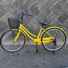 【機関良好】自転車 ママチャリ 26インチ 黄色 イエローの画像