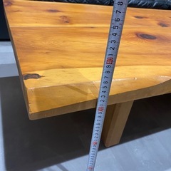 【取引中】木材屋オーダーメイド品　2枚継ぎ　ローテーブル　中古の画像
