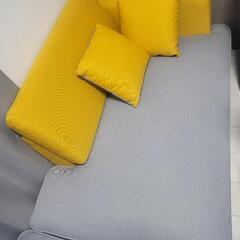 LOWYA カウチソファ オッドマンとクッション2個セットの画像