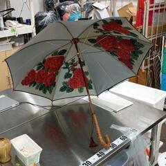 0820-138 雨傘　ネイビー　内側花柄の画像
