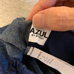 【新品】AZUL ワイドレッグ デニムパンツ ダークブルー Sサイズの画像