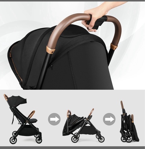 【新品】ベビーカー 軽量 5.0kg ハイシートベビーカー折りたたみ簡単 自立式