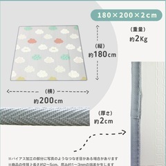折りたたみプレイマット 180×200×2cmの画像