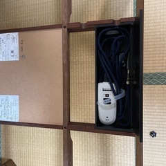 ユアサプライム　木製ブラウン電気こたつ 温度調節の画像