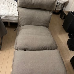 【買取無ければ8/22に削除します】無印良品 ハイバックリクライニングソファ オットマン セットの画像