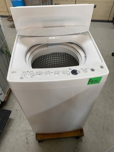 NO B451?福岡市内配送設置無料✨?全自動洗濯機 ホワイト OBBW-60A(W) [洗濯6.0kg /乾燥2.5kg /簡易乾燥