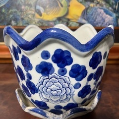 陶器の鉢⭐︎鉢カバー（お皿付き）です🪴の画像