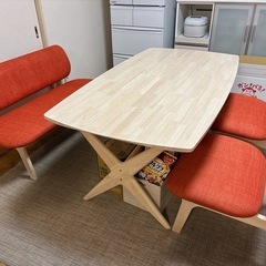 ニトリ　リラックスワイド　ダイニングテーブル　チェアの画像