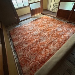 秋冬用絨毯　カーペット　6畳　　　ウール？化繊？不明　裏地は麻糸の画像