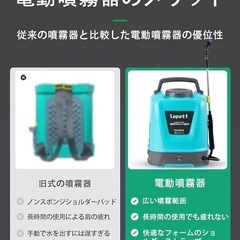 lopoti 電動噴霧器 10L 充電式 5.2Ah総容量 背負い式 小型 連続自動噴霧 3KG 軽量 圧力調整 残量表示 伸縮チューブ 低騒音 除草 防除 消毒 掃除 園芸 日本語取扱説明書付きの画像