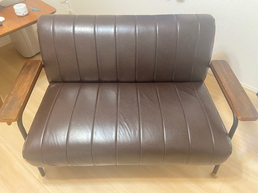 汚れに強い合成皮革 2人用ソファ